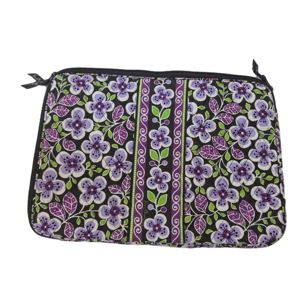 Vera Bradley Plum‎ Petals Zipped Laptop Sleeve Case 17x12" Retired Pattern